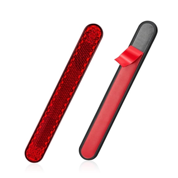 TRIFUNESS 2 PCS Self-Adhesive Motorcycle Safety Reflectors High-Intensity Red License Plate Reflectors for Bicycle, Cars, Trucks, Trailer, Boat