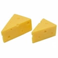 thumbnail image 1 of TRIFUNESS 2set/4pcs Realistic Resin Cheese Slice Model, Kitchen Display Prop for Christmas Halloween Party, Yellow, 1 of 7