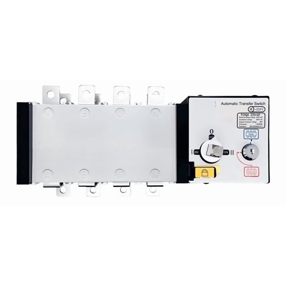 TRIFUNESS 4P 250A ATS PC Class Dual Power Automatic Transfer Switch Electrical Selector 400V AC Auto or Manual 2 Input 1 Output