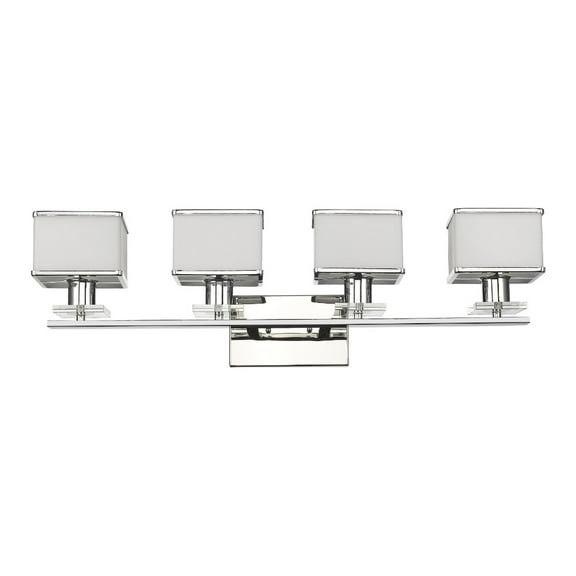 TRILLUMINATE Contemporary 4 Light Chrome Finish Bath Vanity Wall Fixture
