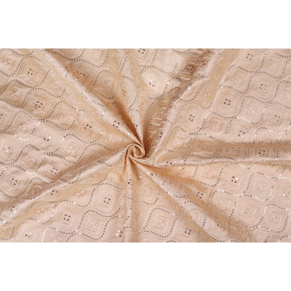 TRILOKI Baby Pink Poly Raw Silk Embroidery DIY Arts & Crafts, Sewing, Wedding Dress, Crafts, Inches 44, 38 Work By The Yard