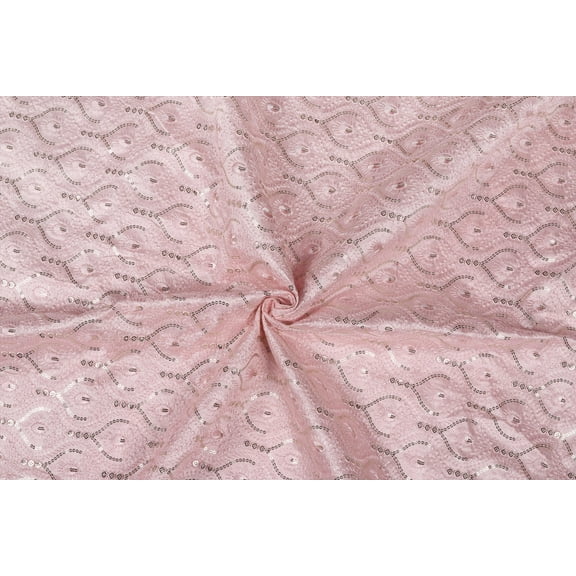 TRILOKI Baby Pink Poly Raw Silk Embroidery DIY Arts & Crafts, Sewing, Wedding Dress, Crafts, Inches 44, 38 Work By The Yard