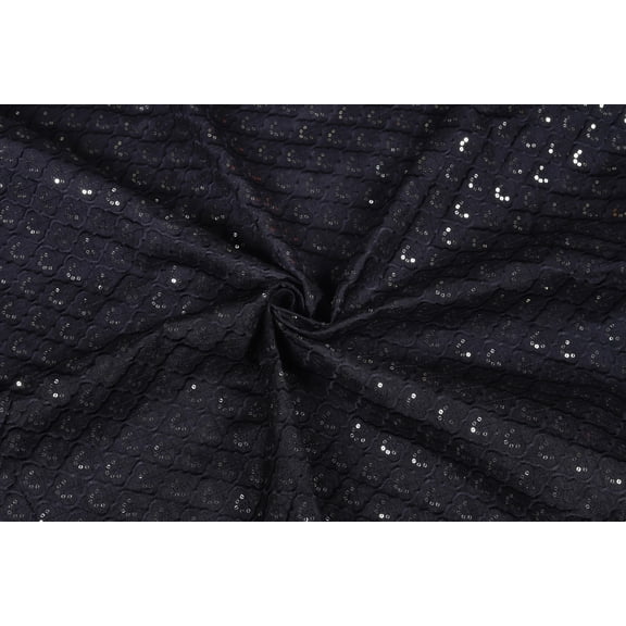 TRILOKI Black Poly Raw Silk Embroidery DIY Arts & Crafts, Sewing, Wedding Dress, Crafts, Inches 44, 38 Work By The Yard