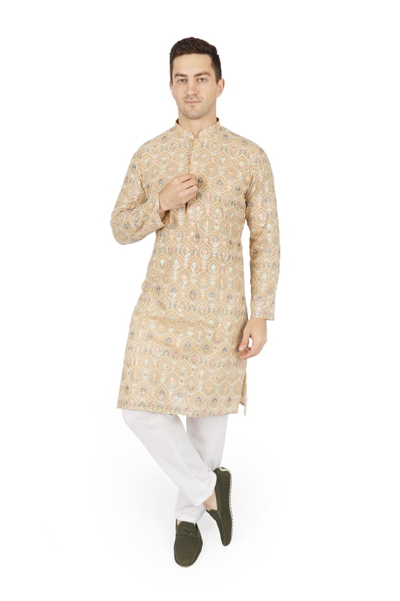 Damask Men Kurta Pajama Set Ethnic Indian Traditional Wear Ethnic Diwali Puja