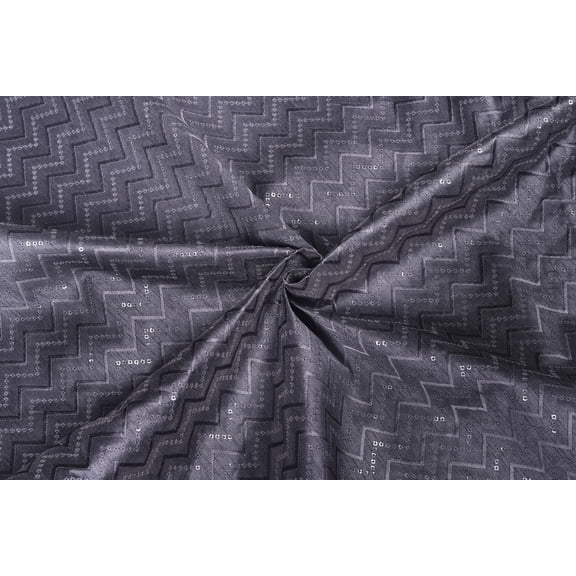 TRILOKI Dark Grey Poly Raw Silk Embroidery DIY Arts & Crafts, Sewing, Wedding Dress, Crafts, Inches 44, 38 Work By The Yard