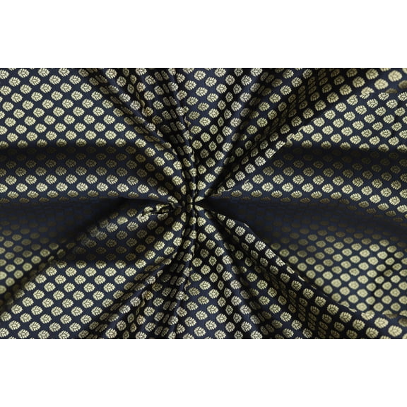 TRILOKI Flower Fabric Black Brocade Embroidery Poly Brocade 44 Sewing DIY Crafting Fashion Design Fabric By The Yard