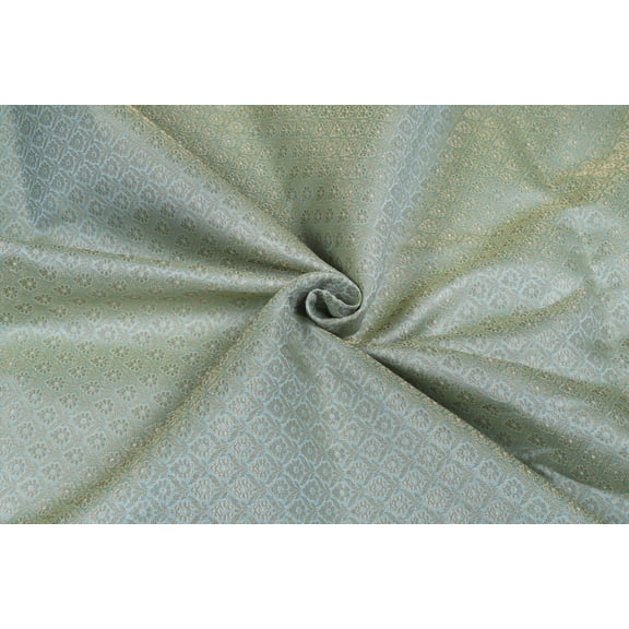 TRILOKI Flower Fabric Light Blue Brocade Embroidery Poly Brocade 44 Sewing DIY Crafting Fashion Design Fabric By The Yard