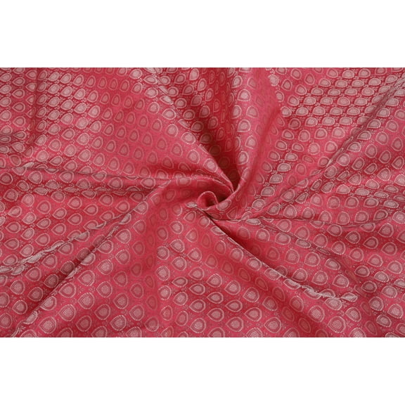TRILOKI Flower Fabric Pink Brocade Embroidery Poly Brocade 44 Sewing DIY Crafting Fashion Design Fabric By The Yard