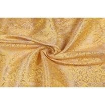TRILOKI Flower Fabric Yellow Brocade Embroidery Poly Brocade 44 Sewing DIY Crafting Fashion Design Fabric By The Yard
