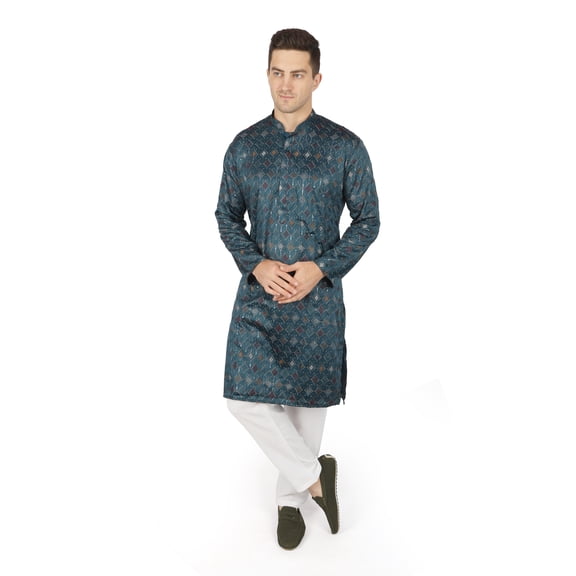 TRILOKI Harlequin Men Kurta Pajama Set Ethnic Indian Traditional Wear Ethnic Diwali Puja