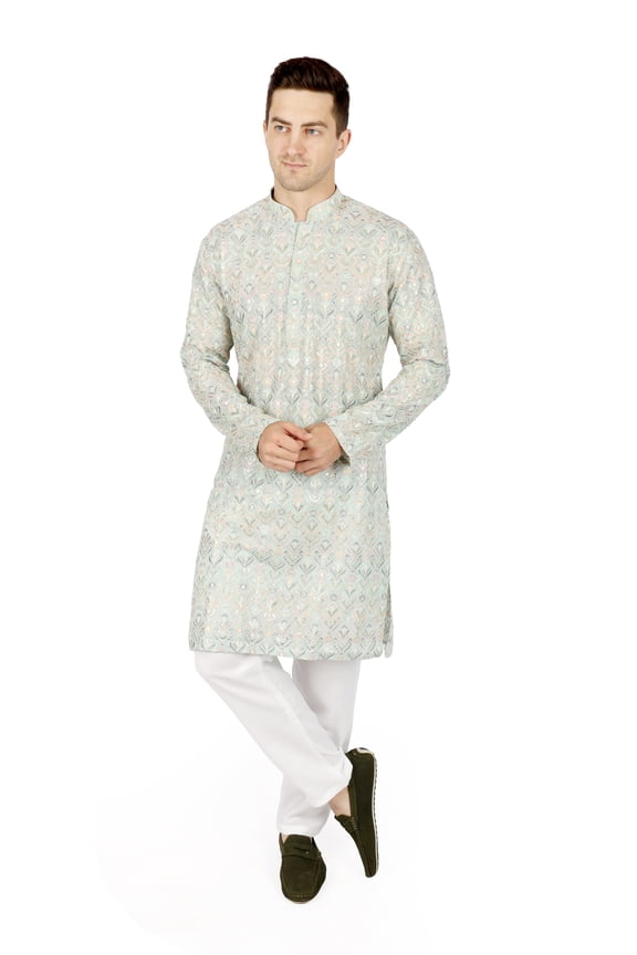 Ikkat Men Kurta Pajama Set Ethnic Indian Traditional Wear Ethnic Diwali Puja
