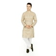 thumbnail image 1 of TRILOKI Ikkat Men Kurta Pajama Set Ethnic Indian Traditional Wear Ethnic Diwali Puja, 1 of 4