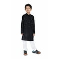 thumbnail image 1 of TRILOKI Kids Kurta Set for Boys Sequined Embroidery Black Rayon Indian Traditional Ethnic Wear, 1 of 6
