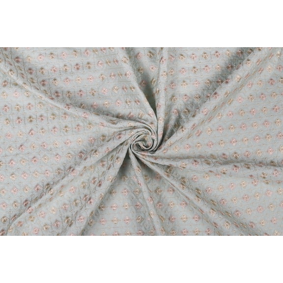 TRILOKI Light Blue Poly Satin Embroidery DIY Arts & Crafts, Sewing, Wedding Dress, Crafts, Inches 56, 48 Work By The Yard