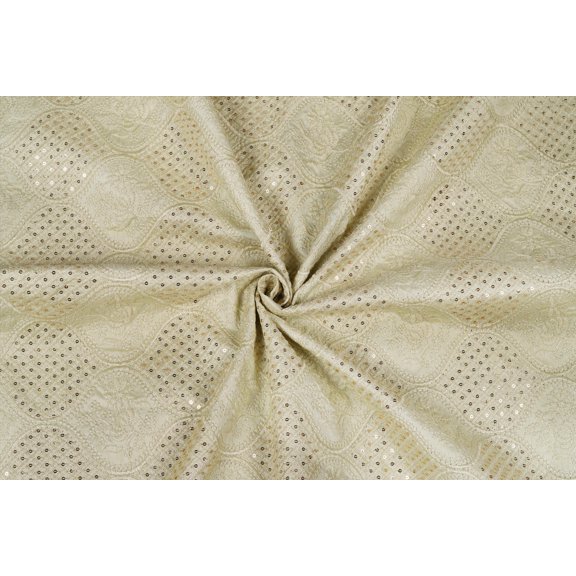 TRILOKI Light Green Poly Raw Silk Embroidery DIY Arts & Crafts, Sewing, Wedding Dress, Crafts, Inches 44, 38 Work By The Yard