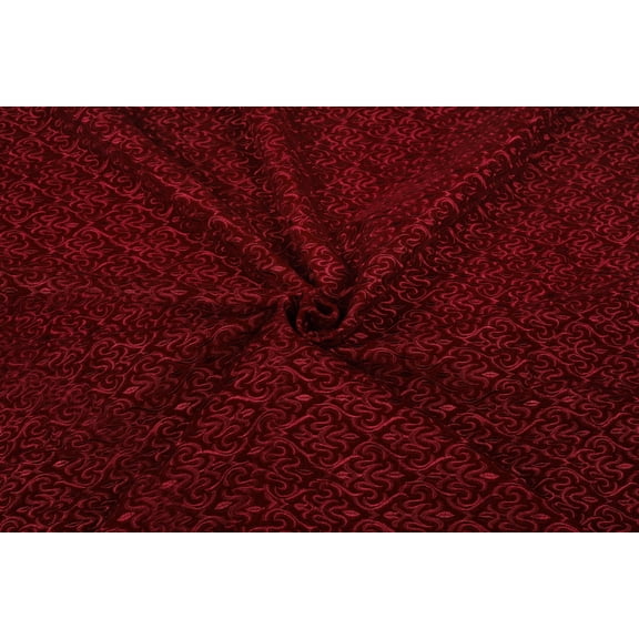 TRILOKI Maroon Velvet Embroidery DIY Arts & Crafts, Sewing, Wedding Dress, Crafts, Inches 44, 38 Work By The Yard