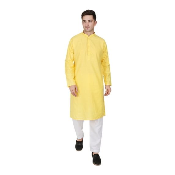 TRILOKI Mens Kurta Pajama Set Indian Casual Cotton Ethnic Indian Traditional Wear