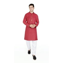 TRILOKI Mens Kurta Pajama Set Indian Casual Cotton Ethnic Indian Traditional Wear