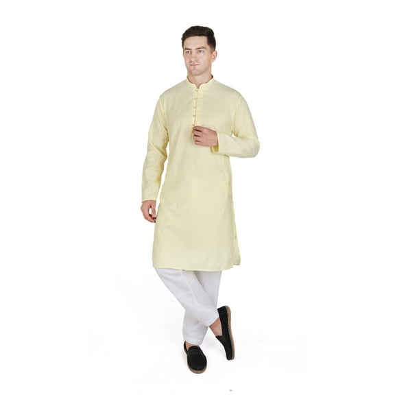 TRILOKI Mens Kurta Pajama Set Indian Casual Cotton Ethnic Indian Traditional Wear