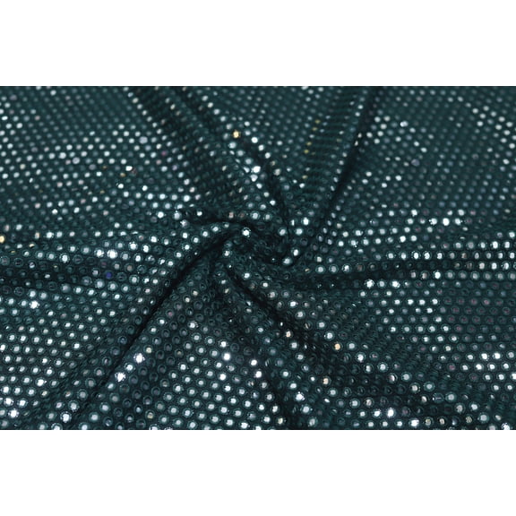 TRILOKI Mirror Work Fabric Green Embroidery Rayon 44 Sewing DIY Crafting Fashion Design Fabric By The Yard