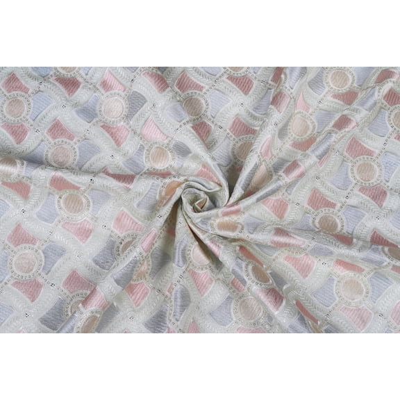 TRILOKI Multicolor1 Poly Raw Silk Embroidery DIY Arts & Crafts, Sewing, Wedding Dress, Crafts, Inches 44, 38 Work By The Yard