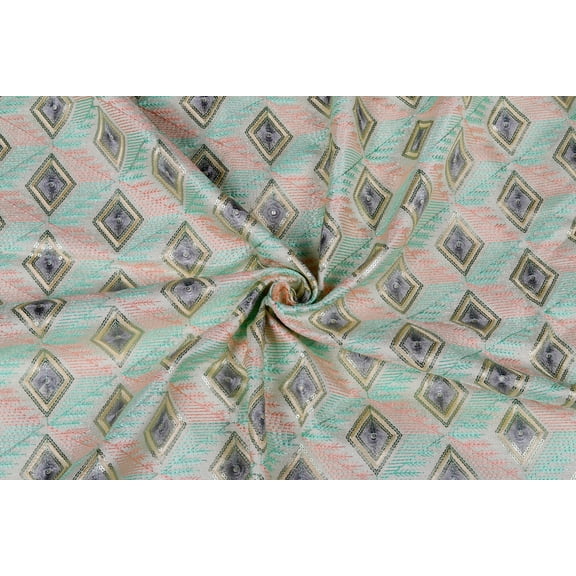TRILOKI Multicolor3 Poly Raw Silk Embroidery DIY Arts & Crafts, Sewing, Wedding Dress, Crafts, Inches 44, 38 Work By The Yard