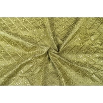 TRILOKI Olive Green Poly Raw Silk Embroidery DIY Arts & Crafts, Sewing, Wedding Dress, Crafts, Inches 44, 38 Work By The Yard