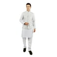 thumbnail image 1 of TRILOKI Scallop Solid Kurta Pajama with Waiscoat Premium 3-in-1 Set Ethnic Indian Traditional Wear Ethnic Diwali Puja, 1 of 5