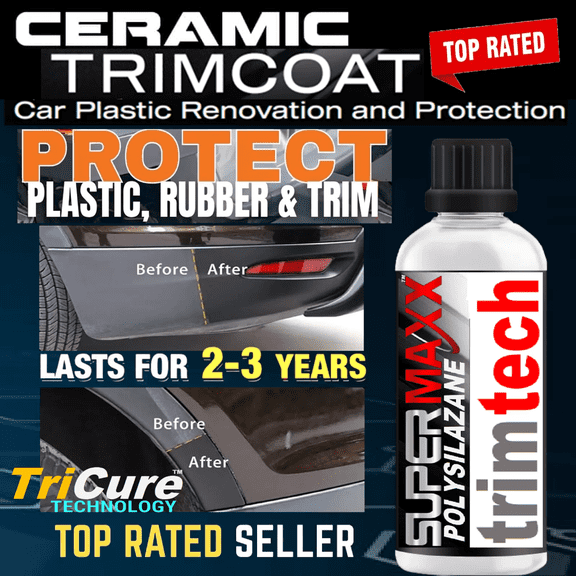 TRIM COAT "PLASTIC & RUBBER" RESTORER CERAMIC CAR COATING PROTECTION -1oz/30ml