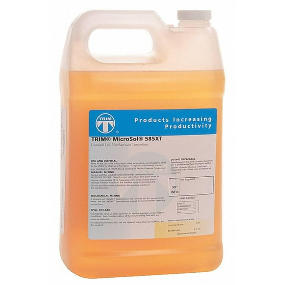 TRIM Cutting & Grinding Fluids MS585XT/1 MicroSol 585XT Nonchlorinated Semisynthetic Microemulsion Coolant, Extended life, 1 gal Jug CA2