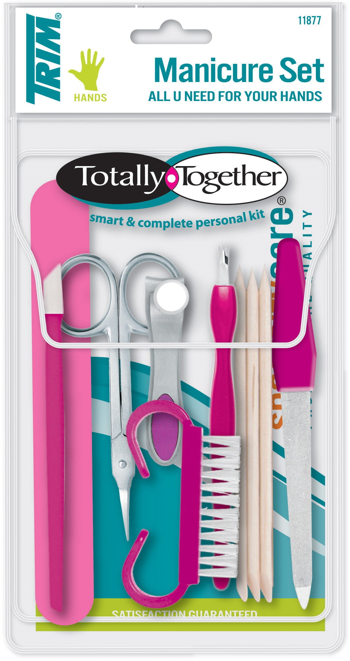 TRIM Personal Home Nail Care Manicure Set, Pink, 8 Pieces with