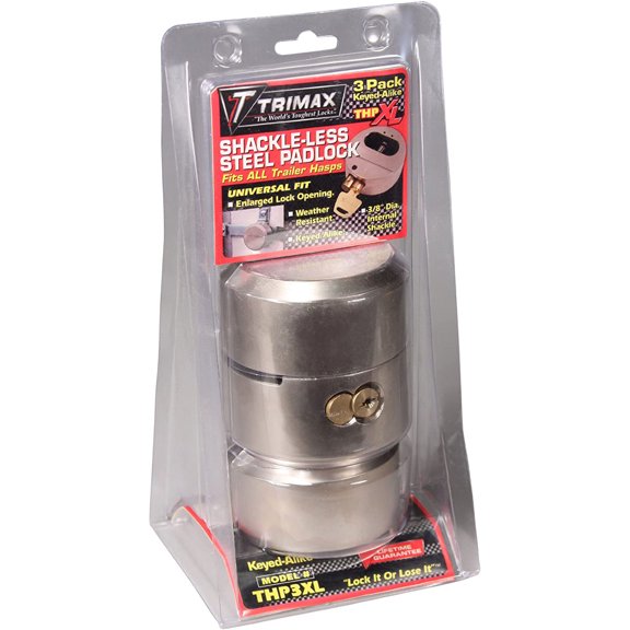 TRIMAX Hockey Puck Internal Shackle Trailer Door Locks Keyed Alike (3 Pack)