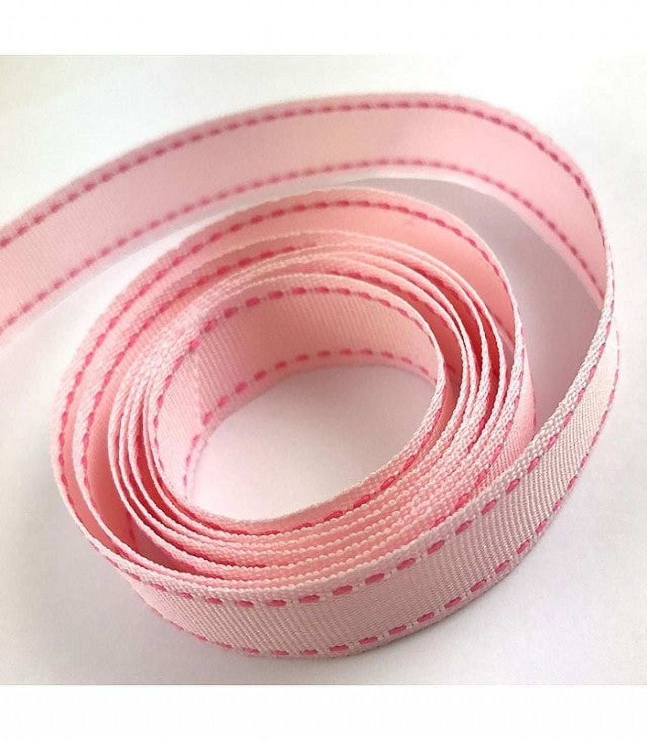 TRIMPLACE 5/8 INCH LT PINK RIBBON WITH HOT PINK SADDLE STITCH - Walmart.com