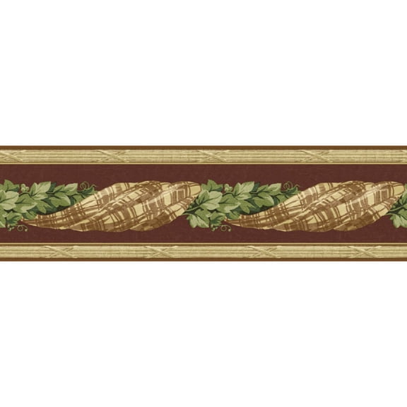 TRIMZ Braided Ivy Wallpaper Border - Brown, Green, Yellow 15' L x 6.8" W