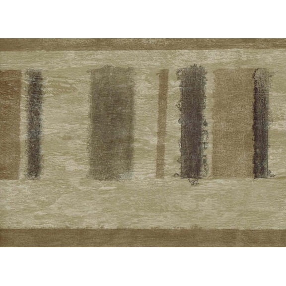 TRIMZ, Modern Abstract Brushstroke Stripes Neutral Textured Art, Wallpaper Border, Pre-pasted, 15 ft L x 4.5 in W, Brown