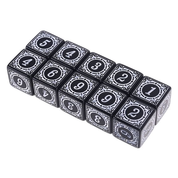 TRINGKY 10 Pcs Acrylic 6 Sided Dices Square Edged Polyhedral Dices Mahjong Accessory