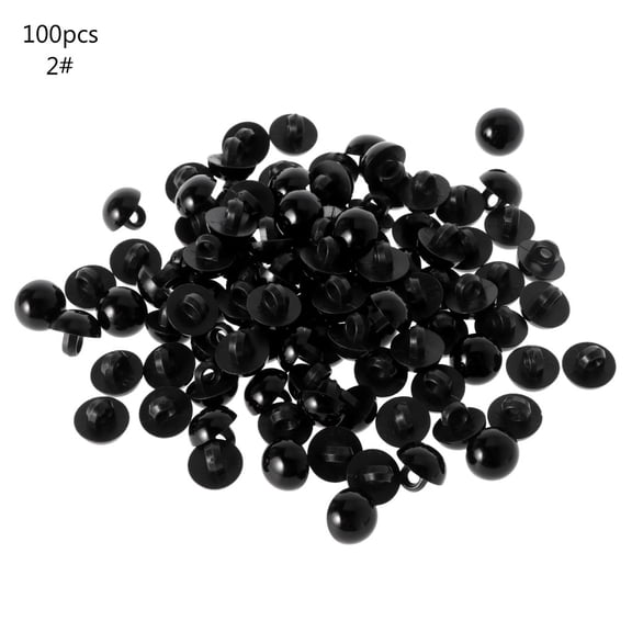 TRINGKY 100x Black Shank Button DIY Sewing Eye Shirt for Doll DIY Craft 9/10/11.5/12.5/1