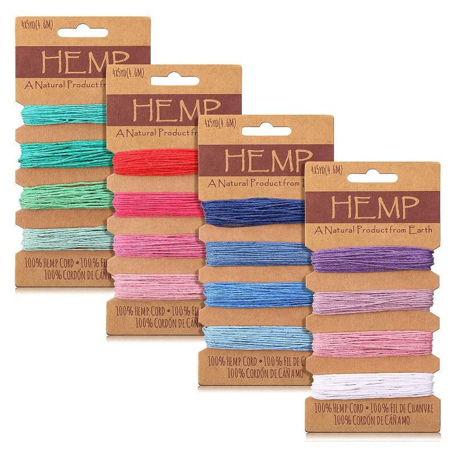TRINGKY 16 Colors Waxed Hemp Cord 1mm 4 Cards Flax String Colored Wax ...