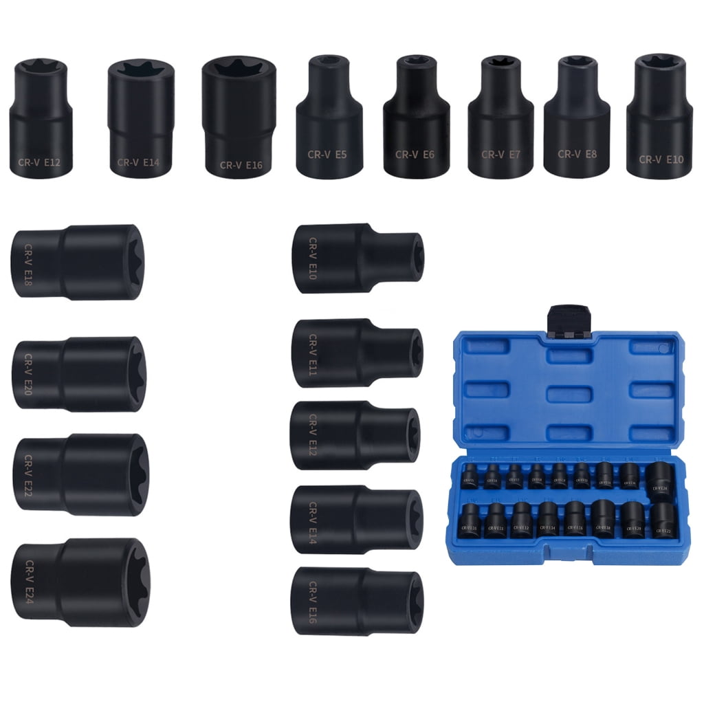 TRINGKY 17 Piece E Type Socket Wrench Head Sleeve Set with High ...