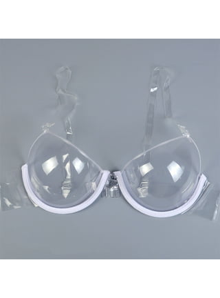 Nevera Women Transparent Bra for Women Invisible Clear Ultra-fine Shoulder  Strap Plastic Bra Disposable Push Up Underwear Bra White, Small at   Women's Clothing store