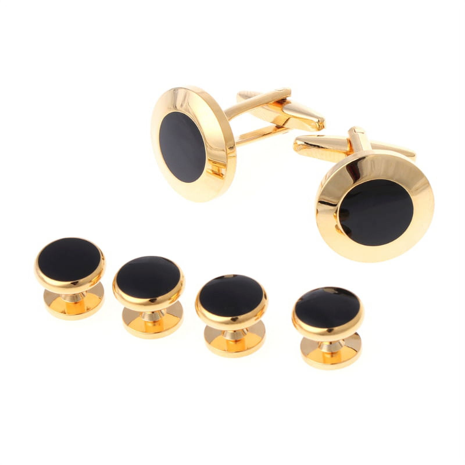 Elegant Silver and Rose Gold Round Cufflinks Studs Tuxedo Formal 8 on sale Pcs Set