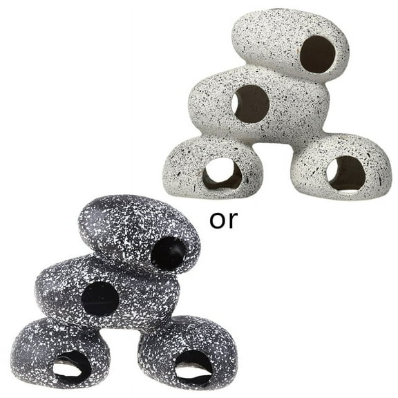 TRINGKY Cichlid Breeding Stone Hiding Aquarium Rock Cave Fish for Tank Pond Hideaway for Water for Tank Shrimp Breeding Secret P