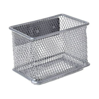 YBM Home Wire Mesh Storage Basket Organizer with Handles, Adult Silver 12 x  7.8 x 5.8