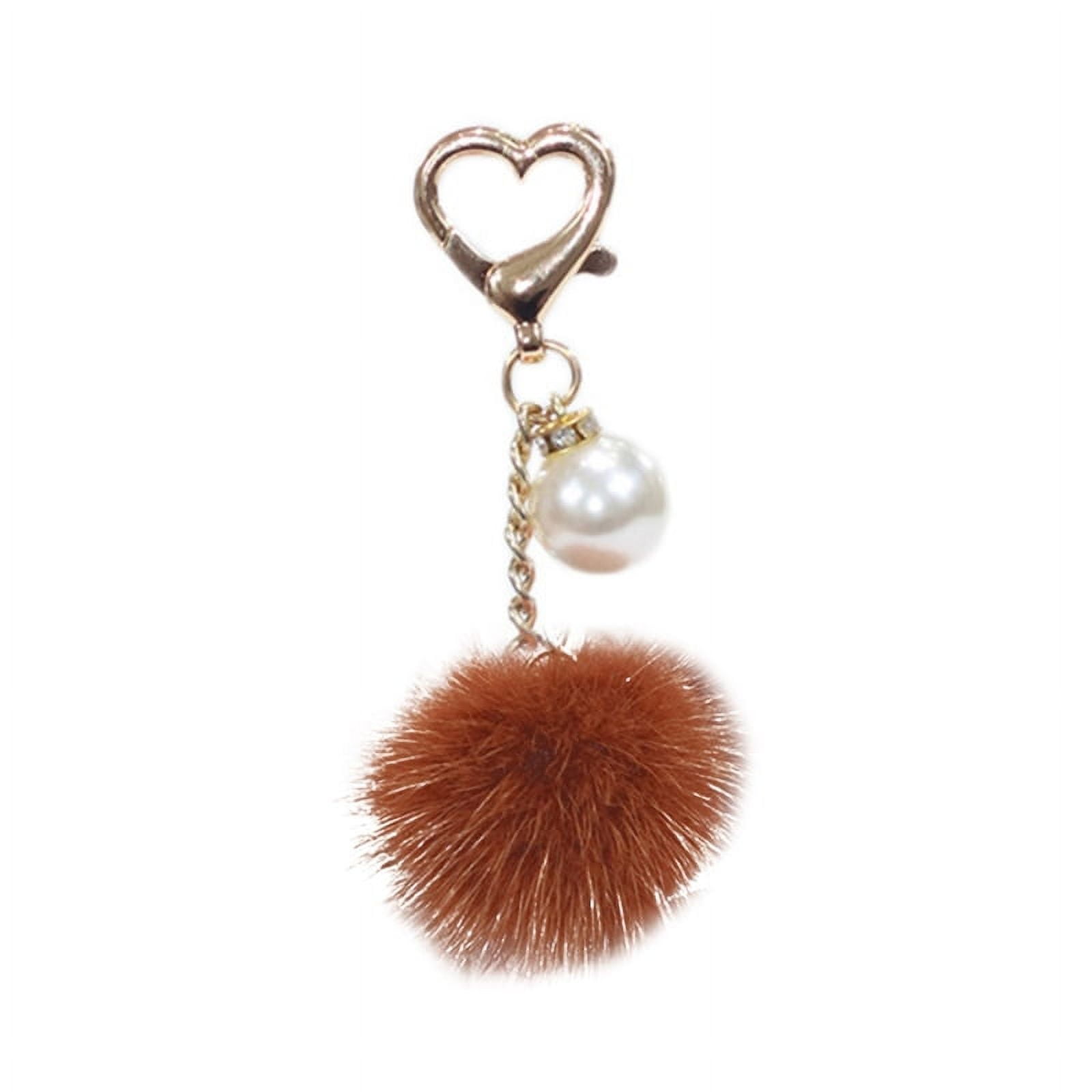 TRINGKY Lovely Pom Pom Keychain Soft Plush Round Balls Keyring Bag Charm Pendant Decor Walmart