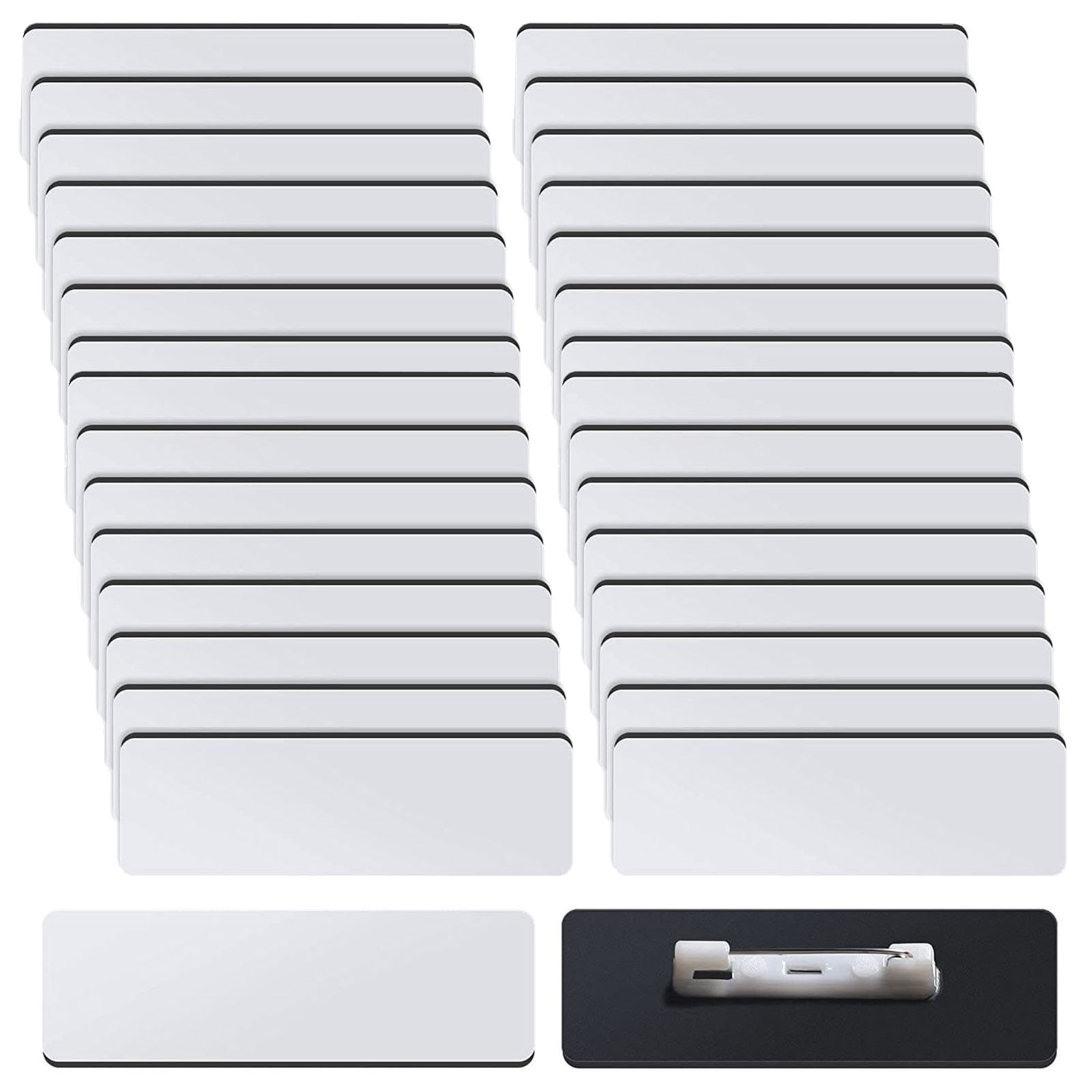 TRINGKY Sublimation White Badges Pin DIY Blank ID Name Badge Heat