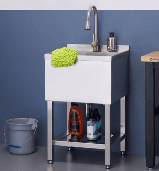TRINITY 18" x 16" x 13" Stainless Steel Utility Sink with Pull-out Faucet-Model CTHA-0327