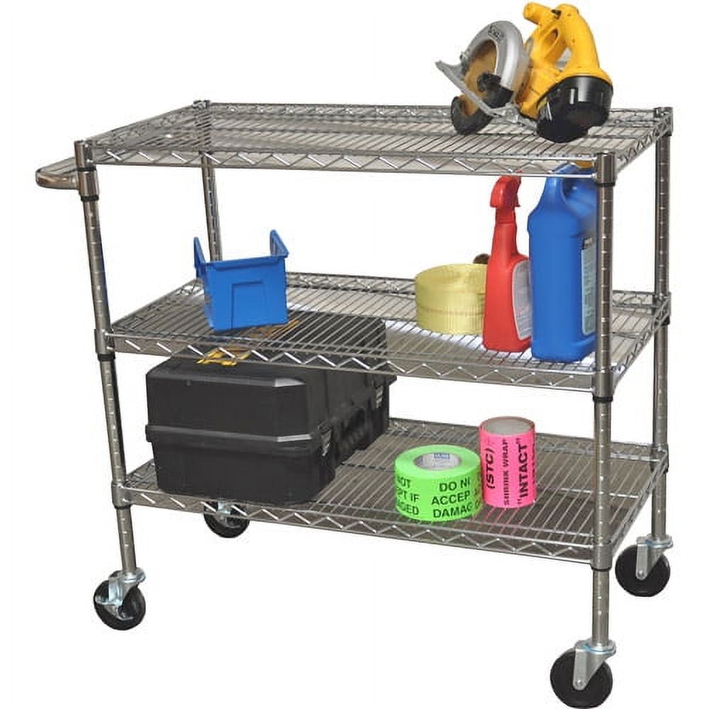 TRINITY 3Tier Chrome Utility Cart