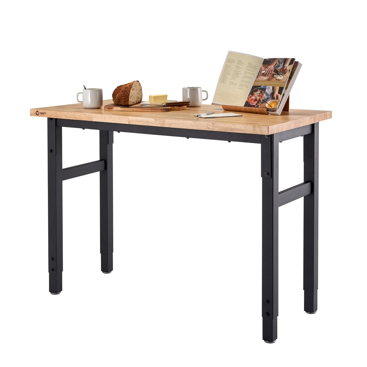 TRINITY Black 4 ft. W x 2 ft. D Adjustable Height Workbench