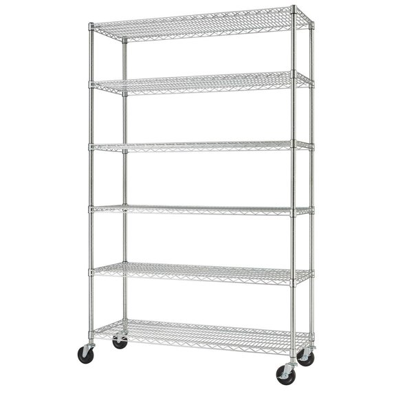 TRINITY 6-Tier Wire Shelving Rack, 48"x18"x72"