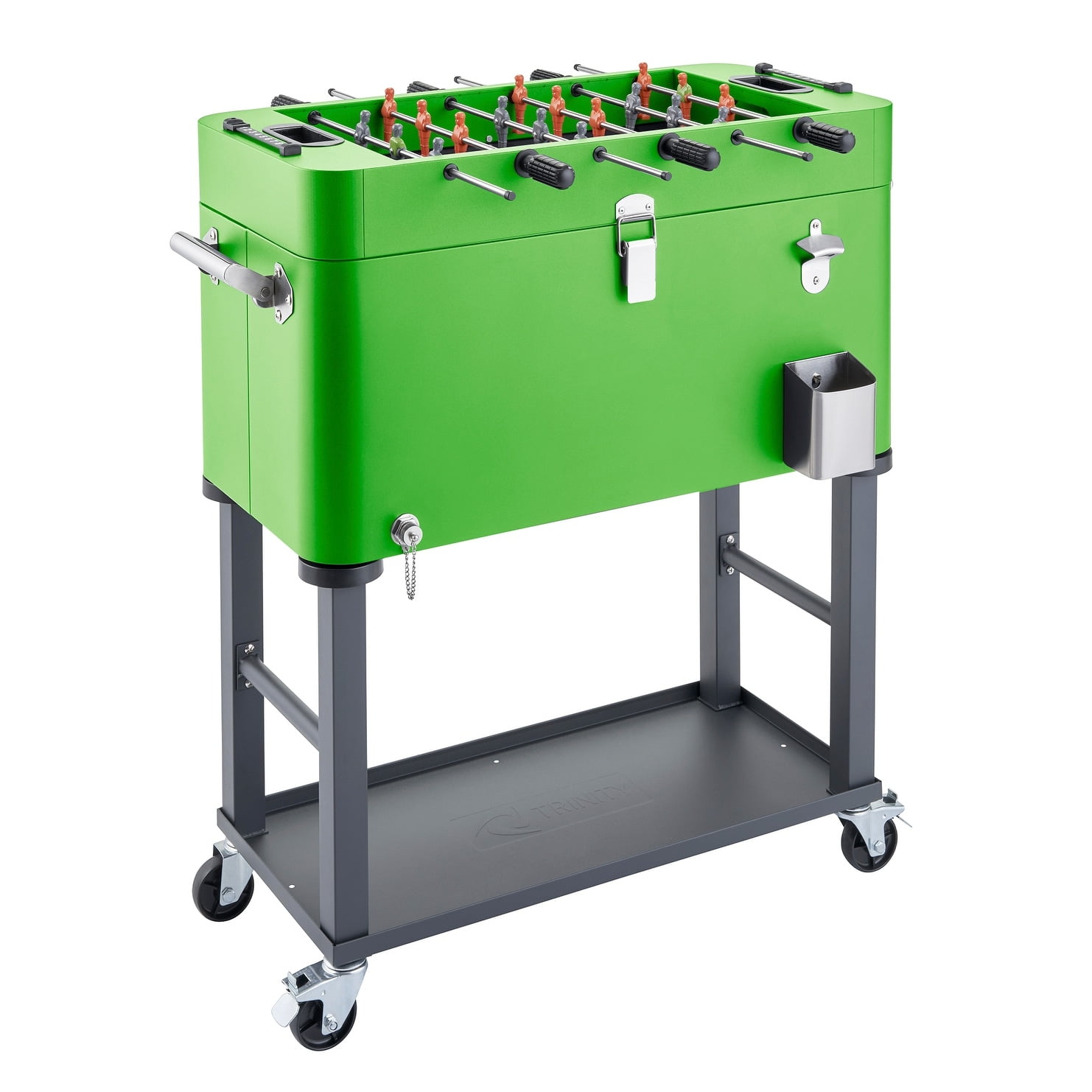 Electric Green Steel Foosball Cooler with Detachable Tub and Cover